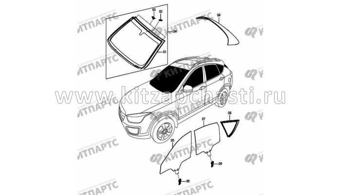 Стекло заднее FAW Besturn X80 5CA063930